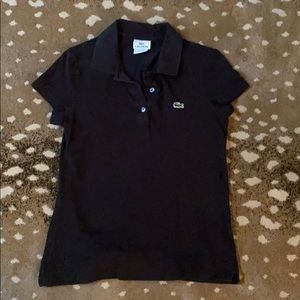 Black Lacoste Polo Shirtsleeve Shirt